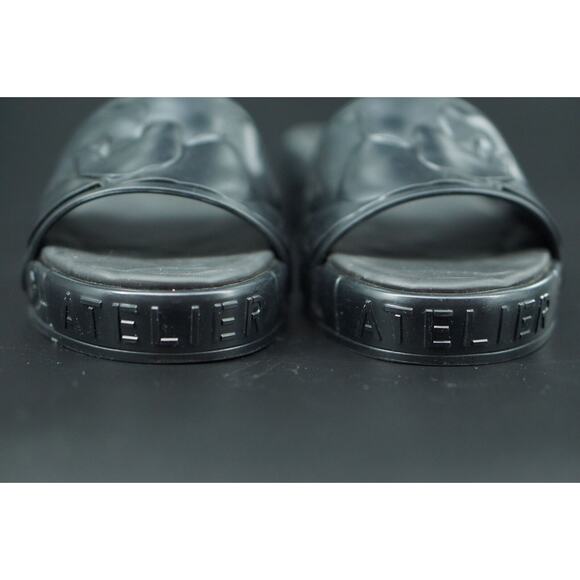 Valentino Garvani ATELIER 25 Black Rose Rubber Slide Platform Sandal SZ 39 New - Picture 6 of 11